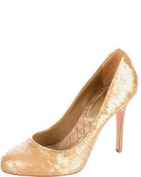 Chanel Sequined Round Toe Pumps