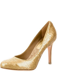 Chanel Sequinned Round Toe Pumps