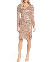 Adrianna Papell Beaded Mesh Cocktail Dress