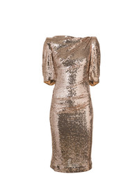 Talbot Runhof Metallic Fitted Dress