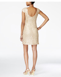 Adrianna Papell Petite Sequined Lace Sheath Dress