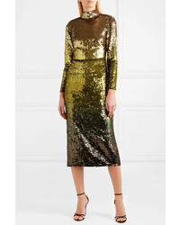 Temperley London Ruth Open Back Sequined Tulle Midi Dress