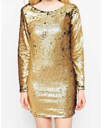 Girl In Mind Sequin Shift Dress With Long Sleeves