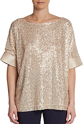 Sequined tulle top