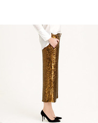 J.Crew Collection Cropped Wide Leg Trouser In Sequin