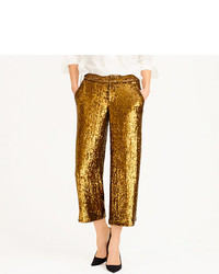 J.Crew Collection Cropped Wide Leg Trouser In Sequin