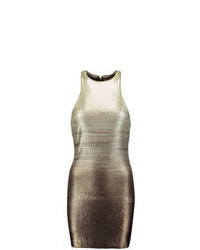 Halston Heritage Ombr Metallic Sequined Crepe Mini Dress