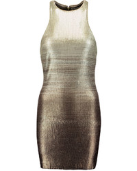Halston Heritage Ombr Metallic Sequined Crepe Mini Dress
