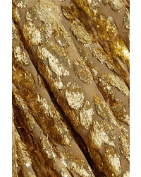 Michael Kors Michl Kors Collection Metallic Fil Coup Organza Shirt Gold