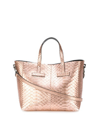 Gold Snake Leather Tote Bag