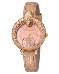 Gold Snake Leather Watch