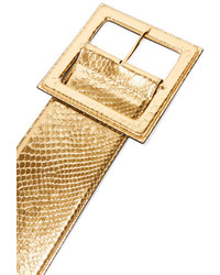 Saint Laurent Metallic Python Waist Belt Gold