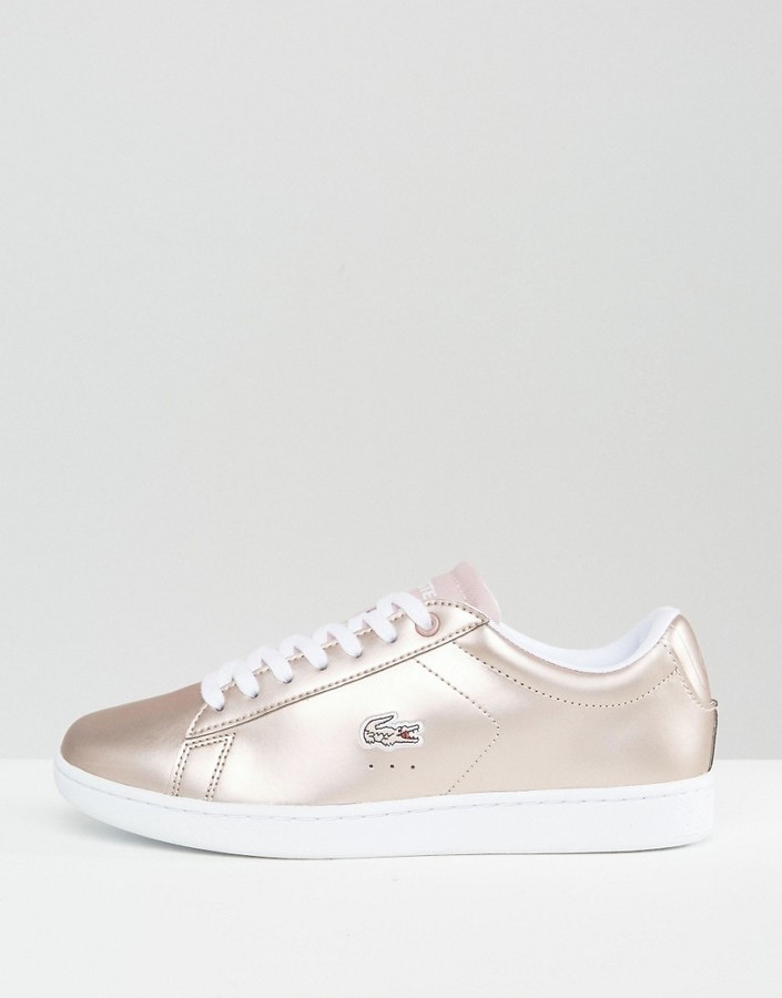 Lacoste Carnaby Evo Rose Gold Sneakers, $111 | Asos | Lookastic