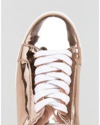 Faith Rose Gold Lace Up Sneakers