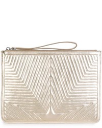 Gold Star Print Leather Clutch