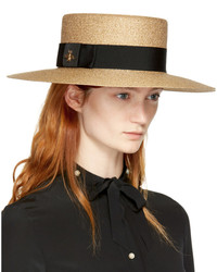Gucci Gold Straw Alba Hat