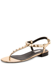 Gold Studded Leather Sandals