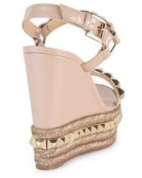 Christian Louboutin Cataclou 120 Studded Patent Leather Espadrille Wedge Sandals