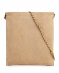 The Row Medicine Large Suede Pouch Bag Pale Gold
