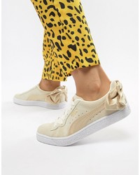 Puma Suede Bow Varsity Gold Trainers
