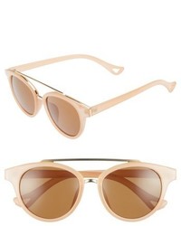 Leith 50mm Brow Bar Sunglasses Taupe Gold