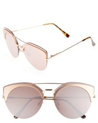 54mm Round Sunglasses Gold Brown