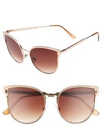 56mm Cat Eye Sunglasses Gold Brown