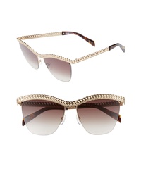 Moschino 57mm Rimless Metal Bar Polarized Sunglasses