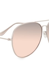 Topman 58mm Mirrored Aviator Sunglasses Metallic Silver