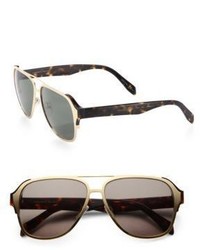 Alexander McQueen 58mm Tortoise Square Sunglasses