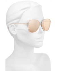 Linda Farrow 62mm Mirrored 18 Karat Gold Sunglasses
