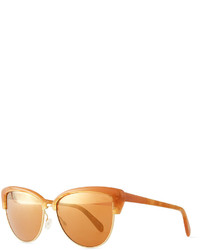 Oliver Peoples Alisha Mirror Butterfly Sunglasses Terra Cottapeach