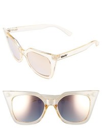 Quay Australia Harper 53mm Cat Eye Sunglasses Gold Gold Mirror