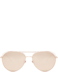 Linda Farrow Aviator Rose Gold Plated Sunglasses