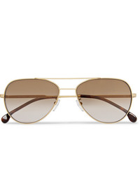 Paul Smith Aviator Style Gold Tone And Tortoiseshell Acetate Sunglasses