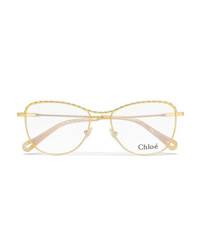 Chloé Aviator Style Gold Tone Optical Glasses
