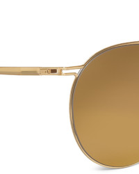 Maison Margiela Aviator Style Gold Tone Sunglasses