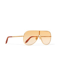 Victoria Beckham Aviator Style Gold Tone Sunglasses