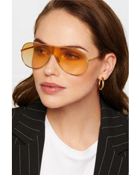 Victoria Beckham Aviator Style Gold Tone Sunglasses