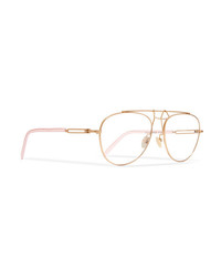 Calvin Klein 205W39nyc Aviator Style Med Gold Tone Optical Glasses