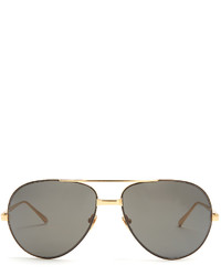 Linda Farrow Aviator Yellow Gold Plated Sunglasses