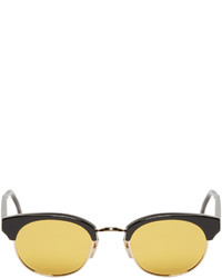 Thom Browne Black And Gold Round Sunglasses