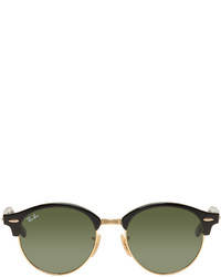Ray-Ban Black Gold Clubround Sunglasses