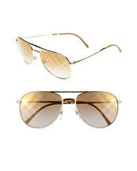 Burberry 57mm Aviator Sunglasses Gold One Size