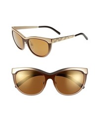 Burberry 57mm Cat Eye Sunglasses Gold One Size