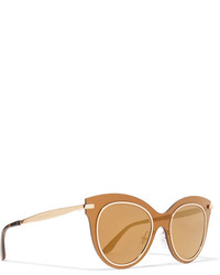Dolce & Gabbana Cat Eye Acetate And Gold Tone Mirrored Sunglasses Bronze