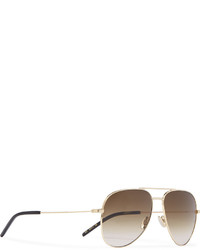 Saint Laurent Classic 11 Aviator Style Gold Tone Sunglasses