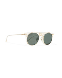 Dolce & Gabbana D Frame Acetate And Gold Tone Sunglasses