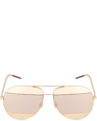 Christian Dior Dior Diorsplit Two Tone Metallic Aviator Sunglasses Light Pinkrose Golden