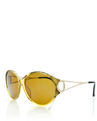 Christian Dior Dior Round Open Arm Monochromatic Sunglasses Yellowlight Gold